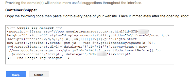 Google Tag Manager Snippet