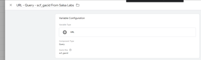 google tag manager variable for salsalabs cross domain google analytics