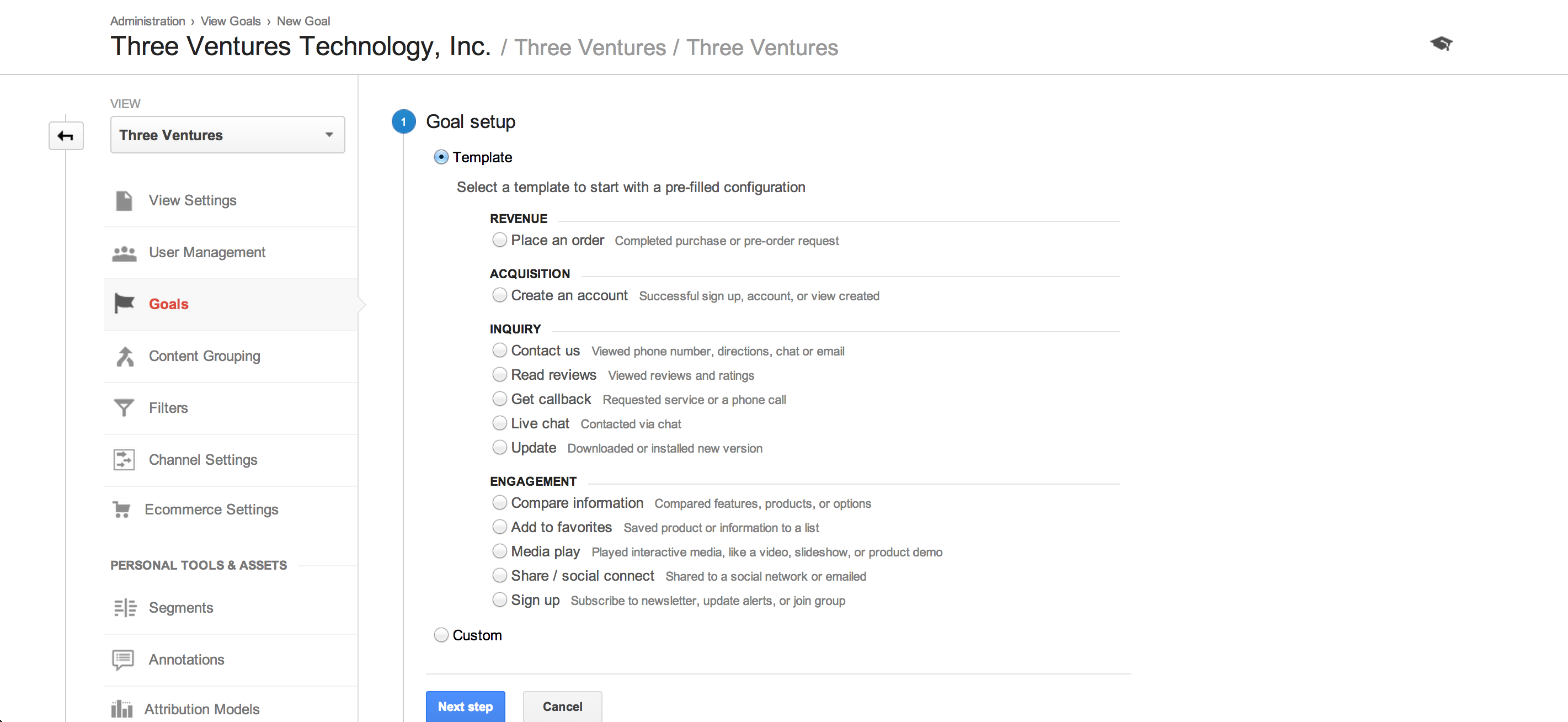 Google Analytics Goal Configuration Setup