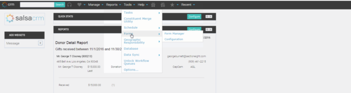 Configure forms salsa labs