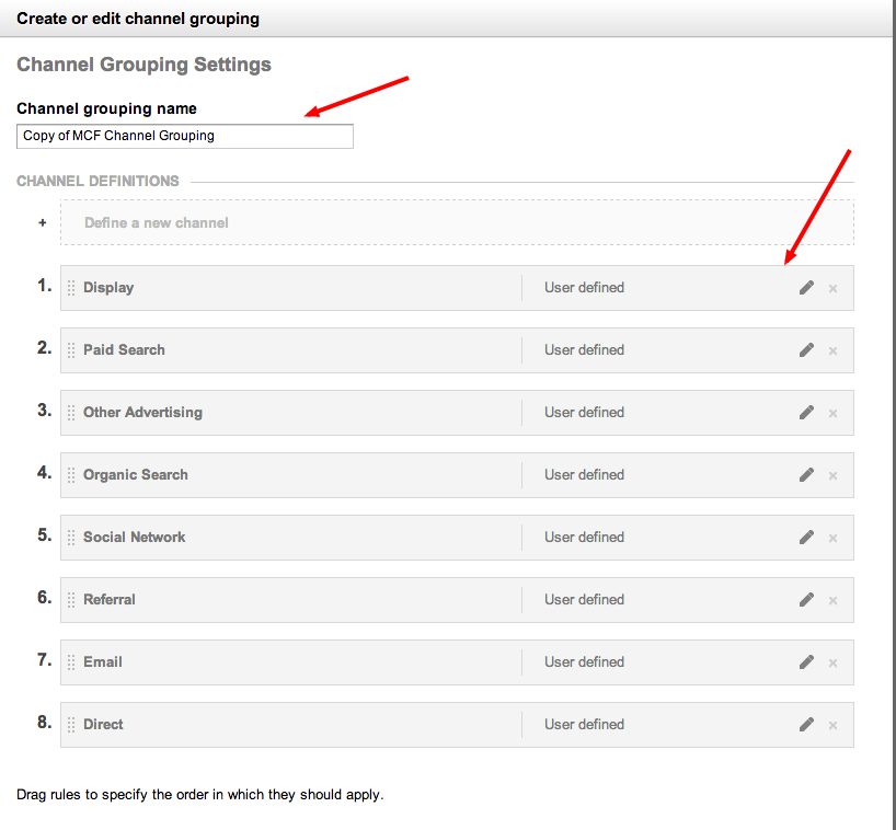 Copy Custom Channel Groupings Google Analytics