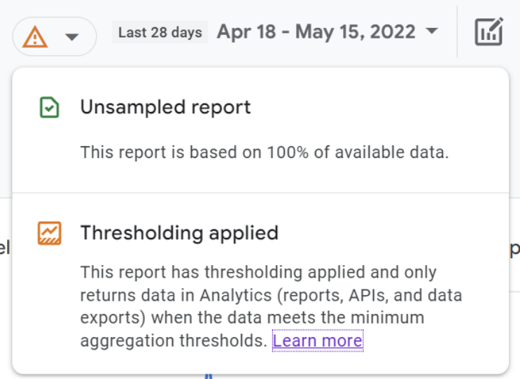 Thresholding applied notification