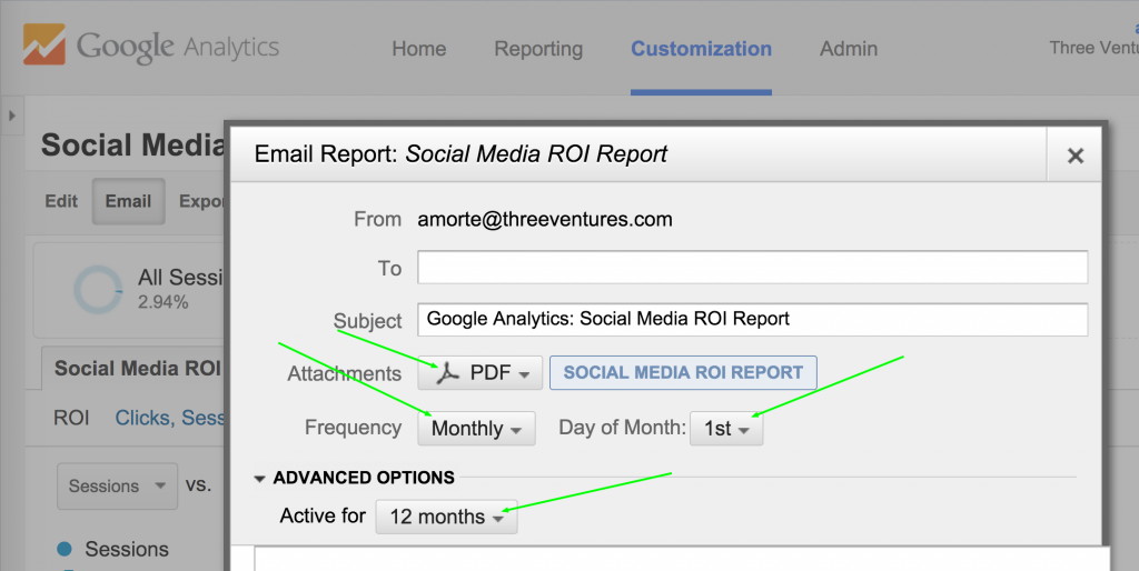 AUtomate Social Media ROI Report Google Analytics After