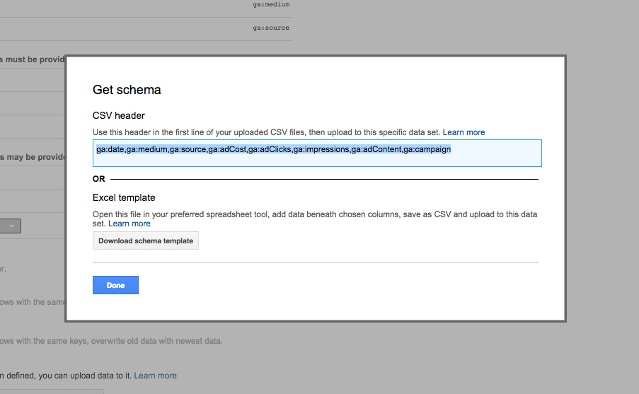 Data Source Schema Google Analytics