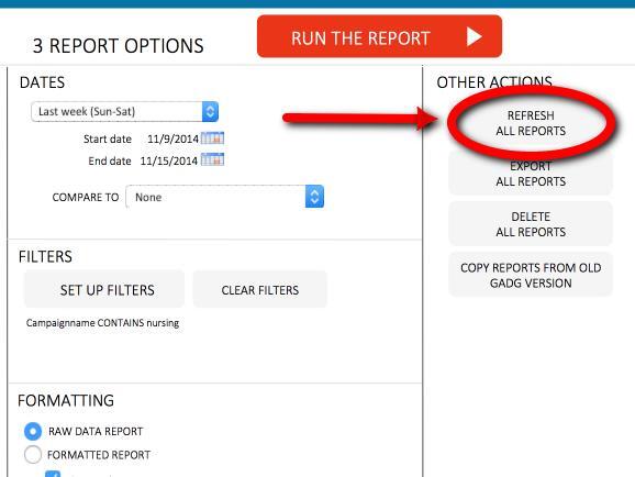 Google Adwords Search Query Data Update Report With One Click