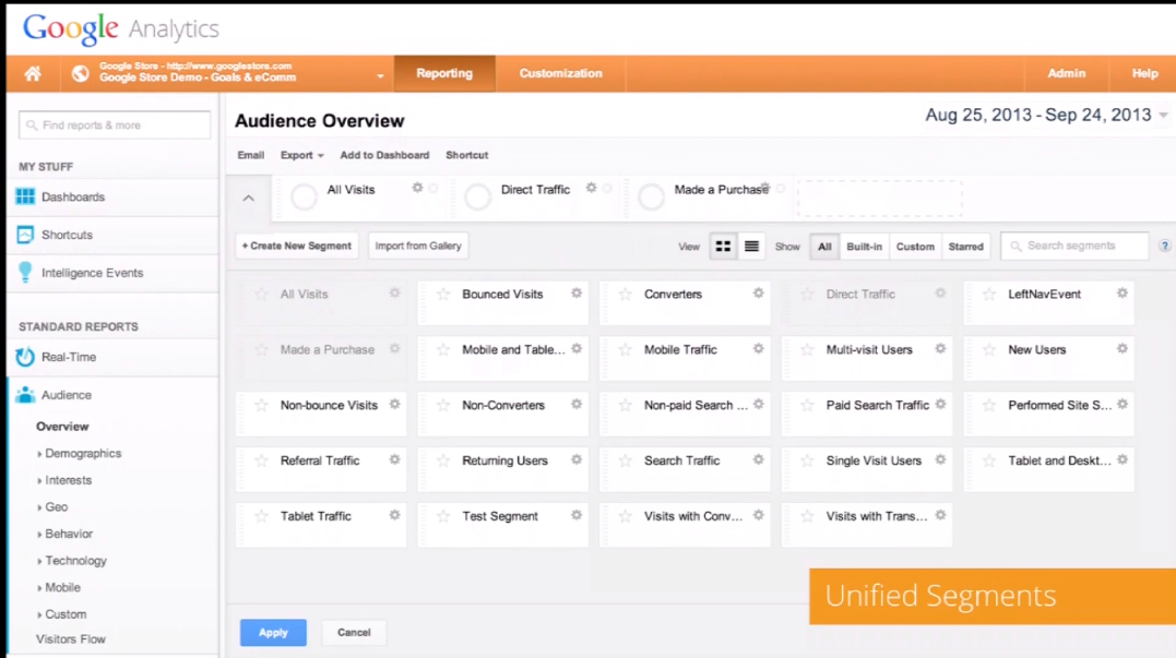 Unified Segments Google Analytics