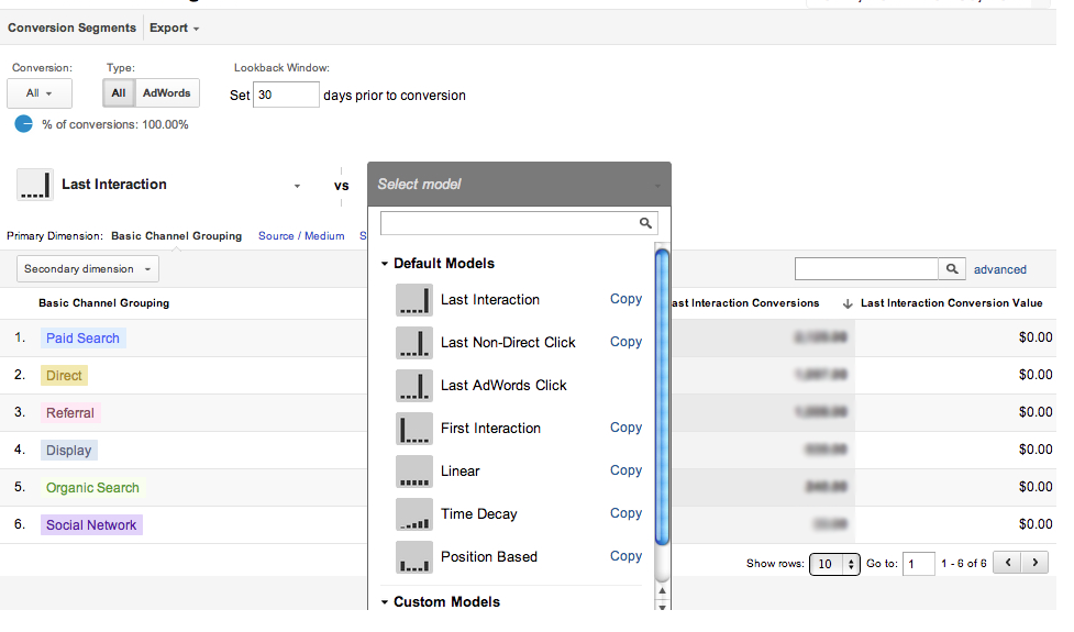 Google Analytics attribution modeling Set Up